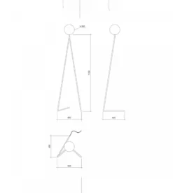 Lampadaire One Globe Base En Angle