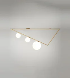 Plafonnier TRIANGLE 3 Globes - 1m50